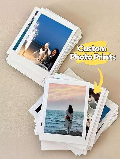 20pcs/15pcs/10pcs/5pcs/1pc Small Photo Prints, Customized Instant Photo Presents, Premium Frameless Printing, Suitable For Families, Couples & Pets, 5.08 Cm, Upload Your Own Images For Birthdays, Christmas, Valentine'S Day Mementos