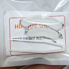 THATBOY 2件套 爱心连心镂空侧镶牙套 铜质镶嵌5A级锆石嘻哈饰品牙套 酷炫流行派对礼物 女士牙套 - 彩色 - 查看 17