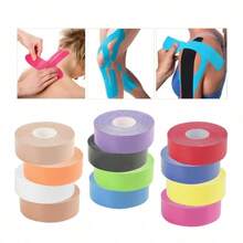 1 Roll/Muscle Tape Elastic Bandage, Chest Lift Tape, Knee/Elbow Protective Pad, Fitness Protection Equipment, Sports Tape - Multicolor - View 6