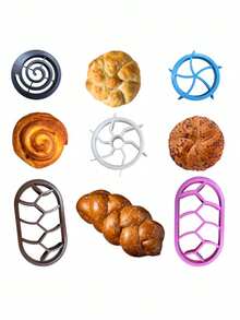 1 Set (4 Pcs) Factory Direct Round & Oval Kaiser Bread Shaping Press Mold, DIY Baking Tool. One-Press Shaping, Easy To Clean. Suitable For Holiday, Home, And Commercial Baking - View 2