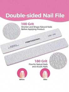 Bộ 25/50 dũa móng tay hình chữ nhật, độ nhám 80/100/180, giấy nhám chuyên nghiệp, dụng cụ loại bỏ lớp biểu bì, dụng cụ làm móng, phụ kiện làm móng. - Xám - Xem 6