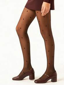 Quần tất đen gợi cảm kiểu Y2K họa tiết trái tim đỏ, thích hợp cho mùa xuân, thu và hè, phù hợp cho các buổi hẹn hò, tiệc tùng, kỳ nghỉ, lễ hội âm nhạc. - Nhiều màu - Xem 5