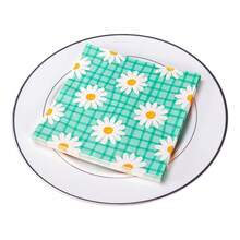 IOOJA 20/50pcs 2-Ply Unfolded Size 33*33cm Fresh Daisy Print Party Napkins, Disposable Tissue Paper Suitable For Theme Parties, Essential For Company Events, Friend Gatherings - Multicolor - View 7