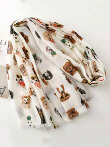 1 chiếc áo Abaya thời trang mới, kính râm, khăn choàng in hình chó mèo, khăn choàng chống nắng khi đi du lịch. - Nhiều màu - Xem 4