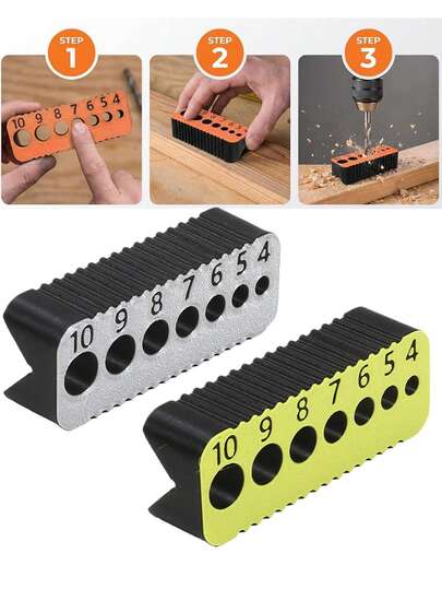 1 cái dẫn hướng mũi khoan hệ mét, dẫn hướng mũi khoan gỗ, định vị lỗ khoan thẳng 4-10mm, dụng cụ định vị mũi khoan chính xác cho gỗ phẳng và gỗ tròn, dụng cụ định vị mũi khoan cầm tay cho thợ mộc.