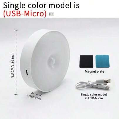 Luz nocturna LED con sensor táctil recargable por USB - Base magnética, portátil, regulable, decoración de habitación, armario, gabinete, dormitorio, cocina, luz nocturna práctica