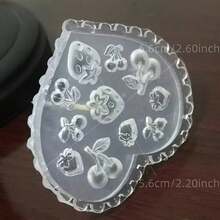 1 Pc Resin Silicone Mold - Heart-Shaped Fruit Design, Suitable For Polymer Clay, Vinyl Gel, Resin - Very Suitable For DIY Jewelry Production, Handicrafts And Home Decoration, Handicraft Accessories | Flower Pattern Mold | Durable Silicone Mold, Resin Liquid Mold - Clear - 查看 3