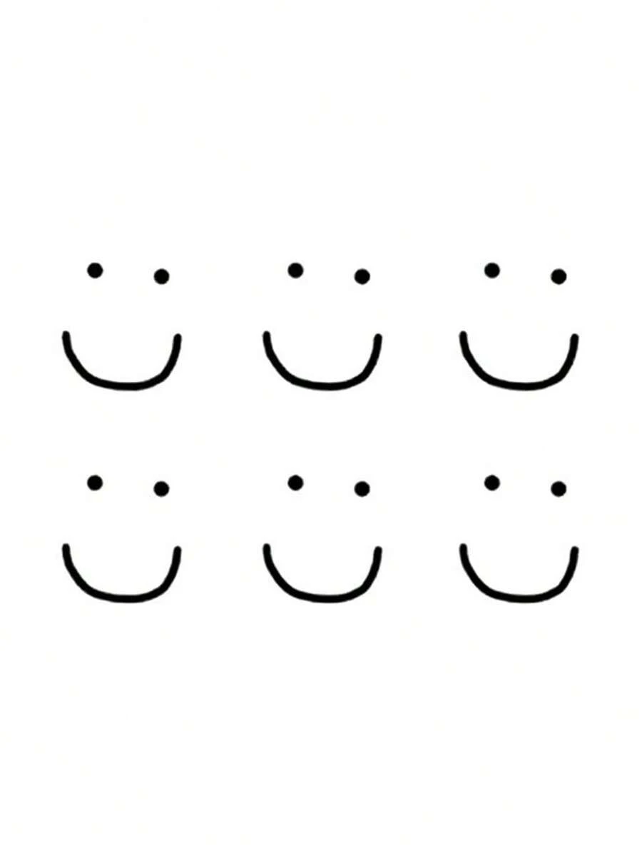 Simple Smile Temporary Tattoo Sticker For Finger - Multicolor - View 1