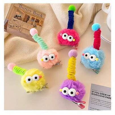 Kẹp tóc hình quái vật nhỏ dễ thương! Kẹp tóc mái hình râu 3D ngộ nghĩnh, kẹp tóc bên hông dễ thương cho bé gái, phụ kiện tóc vui nhộn.