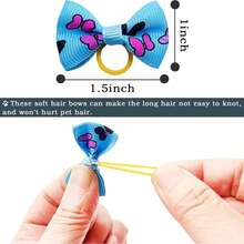 100 PCS Color In Random Dog Hair Bows, Random Mix Rubber Bands Metal Clips Styles Dog Bows With Rhinestone Pearls Flowers Topknot Mix Styles For Puppy Small Pets - Multicolor - View 3