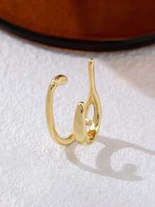 Bộ 2 chiếc khuyên tai kẹp vành tai thiết kế cong tối giản, kiểu dáng thời trang, phù hợp để đeo hàng ngày. - Hình dạng hình học - Xem 7