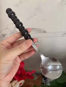 Bộ thìa tráng miệng bằng thép không gỉ cán ngọc trai sang trọng, kiểu dáng gốm sứ, thích hợp dùng để ăn súp, trái cây, vật dụng thiết yếu trong gia đình. - Xem 14