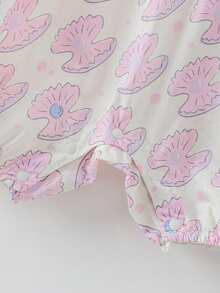 mini bala Bộ áo liền quần cho bé bằng cotton, mềm mại, thoáng khí, tay phồng nghệ thuật, thích hợp mặc ngoài trời để bé bò, năm 2026. - trắng đỏ - Xem 8