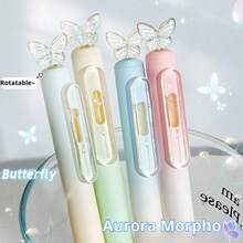 8支/4支/2支/1支 旋转蝴蝶渐变色中性笔 可伸缩中性笔 高性价比速干笔 0.5mm中性笔 开学必备 学生小礼物 办公签名笔 - 套裝 - 查看 2