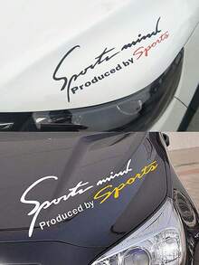 1pc Car Modification Sticker, Eyebrow Decal, Reflective Personalized Engine Hood Sticker, SPORT Racing Car Decal - Multicolor - View 1