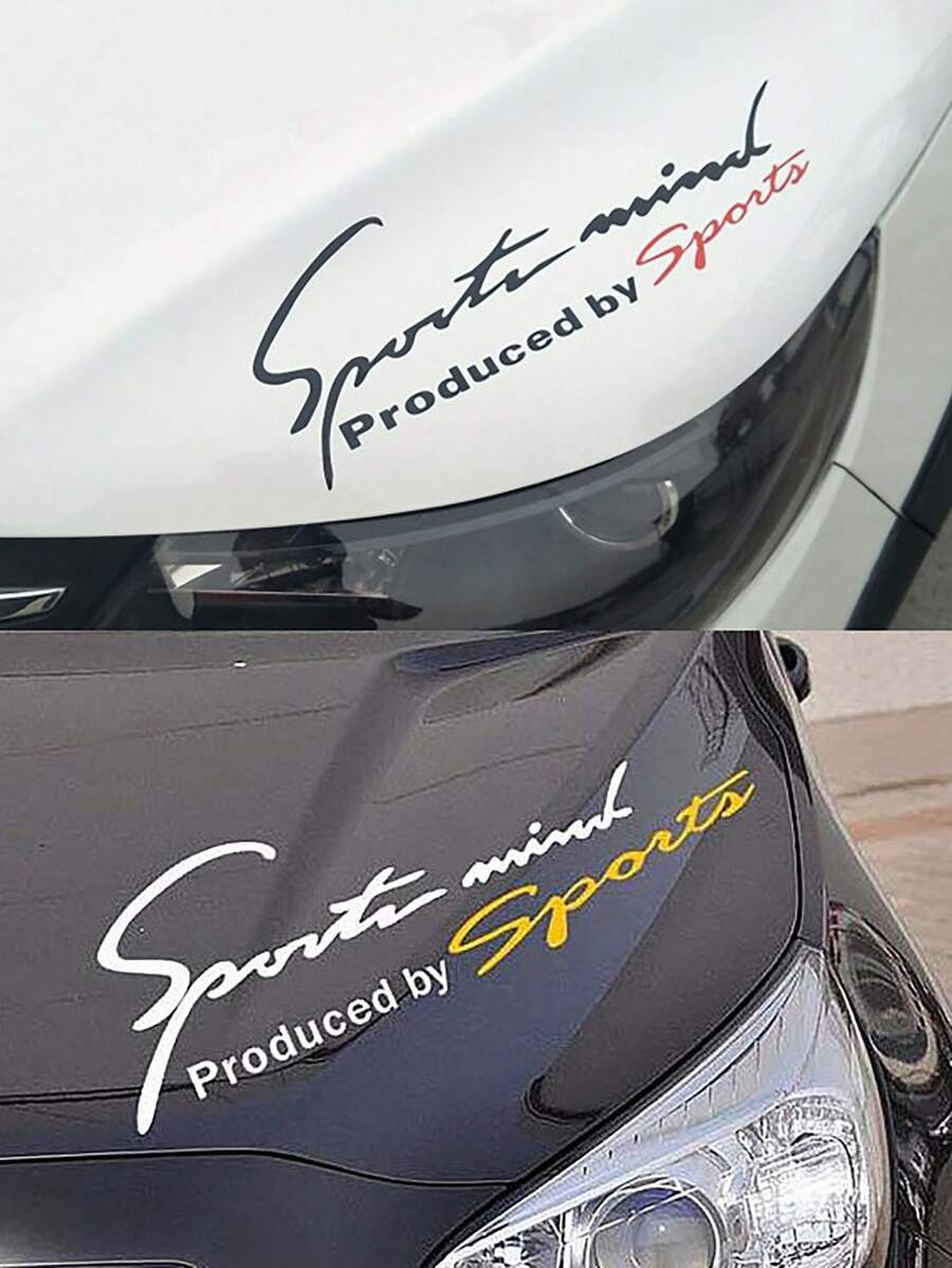 1pc Car Modification Sticker, Eyebrow Decal, Reflective Personalized Engine Hood Sticker, SPORT Racing Car Decal - Multicolor - View 1