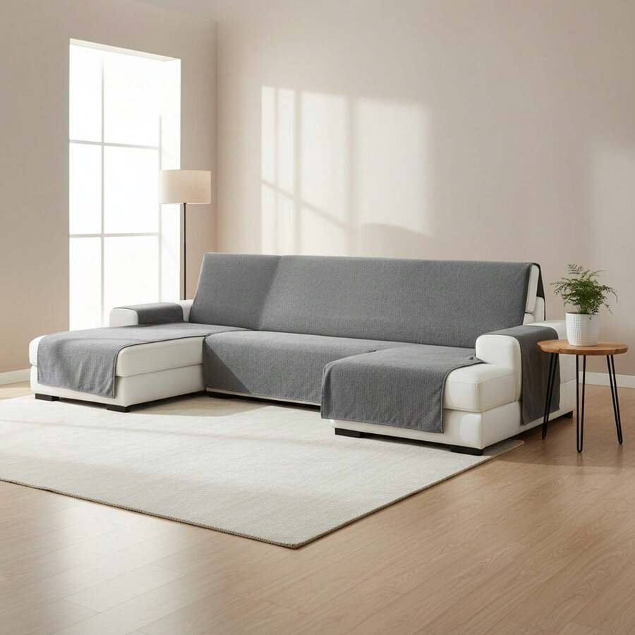 Kiva Standard Right-Facing Chaise Lounge Sofa Cover With Elastic Fit, Various Colors Available - Standard Right-Facing Chaise Lounge Sofa Cover For Backrest, Seat And Arms - 格里斯米德 - 查看 1