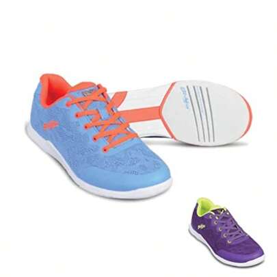 KR Strikeforce Bowling - Zapatos de Bolos Suela Deslizante por Ambos Lados Deportivos Color Azul Naranja 24