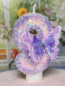 Butterfly Candle Cross-Border Pink Gradient Purple Birthday Number Candle Handmade Creative Cake Decoration Suitable For Birthday Party Cake Decoration Halloween Christmas Cake Decoration - Multicolor - View 21