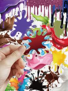 50pcs Dripping Paint Stickers PET Material Decoration Handbook Laptop Phone Case Luggage Skateboard Helmet Decoration Creative Stickers - A - View 6