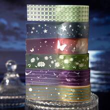 2m/Rouleau Ruban Washi décoratif pailleté de rêve, autocollant créatif et esthétique, matériel de décoration DIY, scrapbooking, cadeau de fête, scrapbook personnalisé, papeterie scolaire - Style 1 - Voir 7