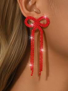 1. Fashionable Sparkling Crystal Earrings With Su Style Butterfly Design For Brides And Ladies. Elegant Jewelry Earrings Suitable For High-End Dinners, Evening Dresses, And Weddings. - Earrings - View 7
