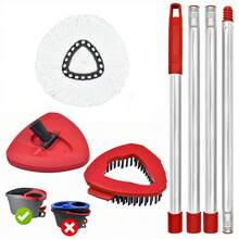 1set Spin Mop Set Compatible With Easywring 1Tank System Dust Cleaning Deeply Mop Heads And Brush Set High Quality Kitchen Bathroom Cleaning Accessories - Set - View 9