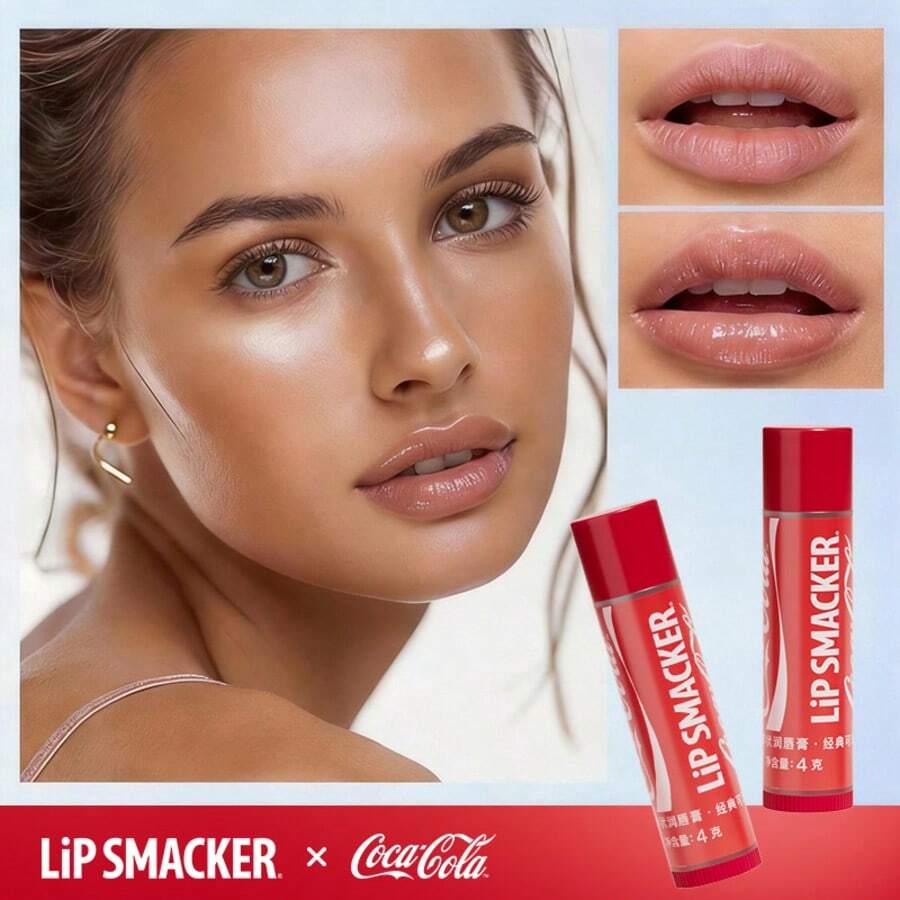 LIP SMACKER 可口可乐品牌彩妆面部彩绘化妆品,完美适用于女性和女孩,秋冬季节,Y2K时尚派对,生日,情人节,嘉年华,唇彩 - 無色 - 查看 1