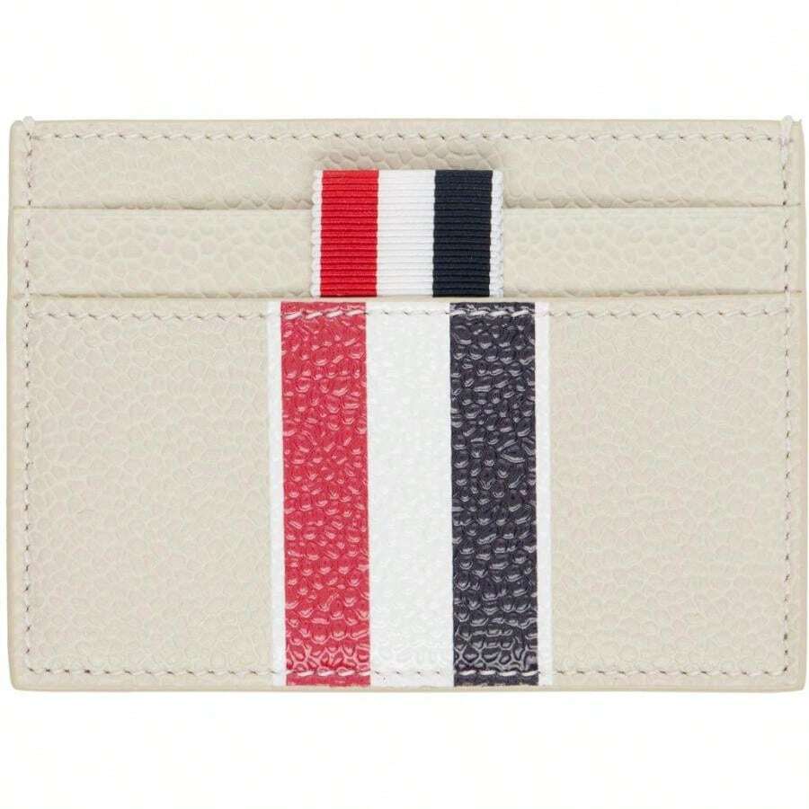 Thom Browne Beige Single Card Holder | | Card Holders - Default - View 1