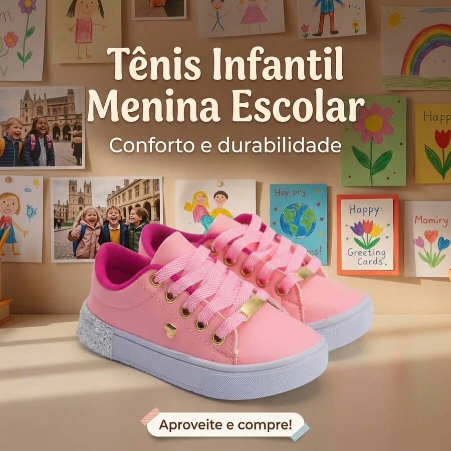 Tênis Menina Escolar | Estilo e Resistencia, Perfeito Para a Escola Do 25 ao 36 | ADQUIRA JÁ O SEU!