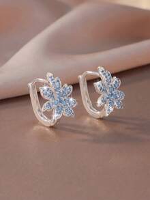1 Đôi bông tai hình bông tuyết, đính đá Cubic Zirconia tròn và hình thoi, thích hợp làm quà tặng cho cô dâu, phù dâu, trang sức cưới, quà tặng tiệc cưới, quà tặng lễ đính hôn, Ngày Valentine, kỷ niệm, Giáng sinh, Ngày của Mẹ, Năm mới, Lễ tốt nghiệp, Ngày Trái đất. - Nhiều màu - Xem 4