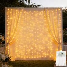 8 Modes Battery Powered Fairy LED String Lights, Suitable For Christmas, Wedding, Bedroom, Indoor, Holiday Party Decoration - 電池盒窗簾燈 - 查看 12