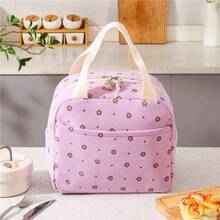1pc Fashionable Minimalist Fresh Strawberry Print Multi-Layer Insulated Lunch Bag, Suitable For Picnics, Camping, Parties With Friends - Multicolor - View 7