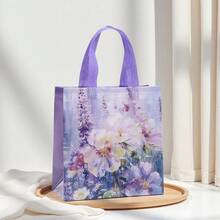 20个装带提手花卉礼品袋 - 蓝色、粉色、橙色、紫色,优雅花卉图案 - 9x8.5x4.3英寸大号礼品袋,适用于婚礼、生日、商务活动 - 无纺布材质,可用于礼品、购物、商务包装 - 大包装袋,婚礼回礼,油画风格,结实耐用的提手,适合活动策划、生日礼物、装饰包装、活动组织者使用 - 查看 7