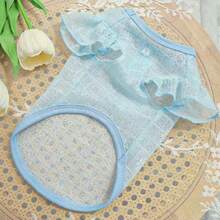 Summer New Pet Chiffon Fly - Sleeve Vest, Lightweight And Breathable, With Leash Ring, Suitable For Cats And Dogs . - Baby Blue - View 7