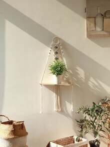 1 chiếc giá treo tường macrame trang trí hình mắt quỷ phong cách Bohemian, kệ nổi đan tay có tua rua, giá đựng đồ treo tường phong cách Boho cho phòng ngủ, phòng khách, phòng tắm, trang trí cây cảnh, trang trí nhà cửa phong cách Bohemian, quà tặng nghệ thuật treo tường chống mắt quỷ. - Nhiều màu-A - Xem 10