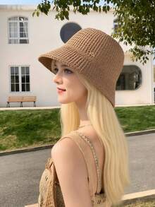 1 Pc Women's Summer Bucket Hat, Knitted Hollow Out Bucket Hat Sun-Shading UV Protection, Suitable For Summer Outdoor - MZ1572 - View 23