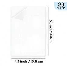 20 Tờ Giấy Cán Màng Tự Dính, Kích Thước 10.5cm X 14.8cm, Giấy Cán Màng Tự Dán, Giấy Cán Màng Trong Suốt Dùng Cho Nhãn Dán, Giấy Cán Màng Trong Suốt Có Keo Dính - trong suốt - Xem 7
