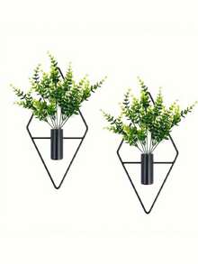 1pc Diamond Shaped Hanging Flower Pot Vase Indoor Stand Modern Geometric Wall Decor Suitable For Home, Living Room, Office, Party, Wedding, Home Decor, Spring Garden Decor, Mother's Day Decor, Ideal Mother's Day Gift - Multicolor - View 4