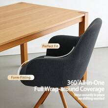 1pc/4pcs/6pcs Solid Color Minimalist Waterproof Chair Cover, Modern Luxury New Jacquard High Armrest Chair Slipcover, Soft Home Chair Protector, Stretchy & Durable, Dining Chair Cover, All Season Use - Black - View 1