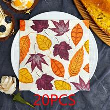 IOOJA 20/50pcs 2-Ply Unfolded Size 33*33cm Autumn Maple Leaf Pattern Printed Party Napkins, Disposable Tissue Paper Suitable For Theme Parties, Essential For Company Events, Friends Gatherings - Multicolor - View 9