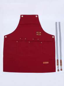 SikeSike 1pc Canvas Waterproof Apron With Pockets, Suitable For Cafes, Restaurants, Milk Tea Shops, Flower Shops, Coffee Roasteries And Other Occasions. Women's Waterproof Bib Overall Workwear - Multicolor - View 15
