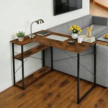 L-förmiger Tisch, Spieltisch, Schreibtisch für zu Hause, 100 * 75 * 70 cm - Rostbraun - Übersicht 6