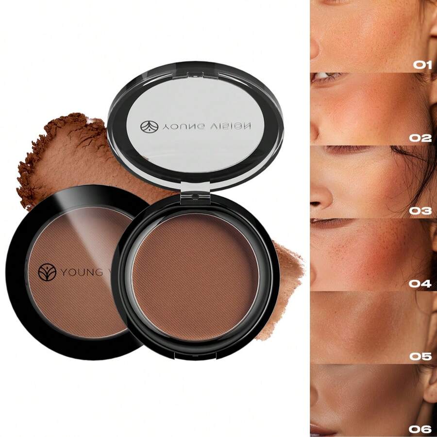 YOUNG VISION 1 caja de polvo bronceador mate, control de grasa, textura de terciopelo fino, sin costuras, fija el maquillaje, contornea, resalta la línea del cabello, maquillaje facial para uso diario, fiestas y actuaciones - Multicolor - Ver 1