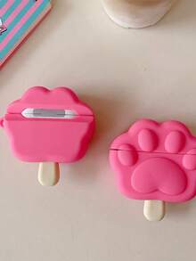 1 pieza Funda protectora antideslizante de TPU con diseño de pata de gato/perro simulada para auriculares Bluetooth A-RPods, adecuada para A-RPods Pro/Pro2/Pro3/1st/2nd/3rd/4th Gen, regalo para mujeres - Multicolor - Ver 5