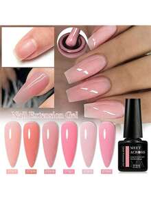 6pcs Gel Nail Extension Kit, Quick Extend Gel Nail Polish Set, 7ml Extension Gel, Hard Gel, Semi-Permanent Acrylic Extension Gel, Nude Pink Nails, UV Extension Gel, Removable UV Gel Nail Polish, Manicure Set, Nail Art Supplies, Nail Design, Home Salon Gift, Gift For Her - 彩色 - 查看 12