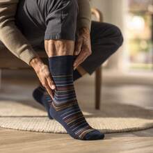 Gentle Grip Gentle Grip - 9 Pack Mens Bamboo Non-Elastic Cotton Patterned Socks | Loose Top Socks For Circulation Support - Style 2 - View 3