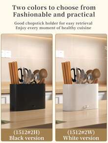 1pc Wall-Mounted/Countertop Cutlery Rack, Modern Plastic Cutlery Organizer Holder, No-Drill Chopsticks Drainer Rack, Household Kitchen Utensil Storage Rack, Kitchen Organizer, Home Storage & Organization, Kitchen Accessories - Multicolor - View 9