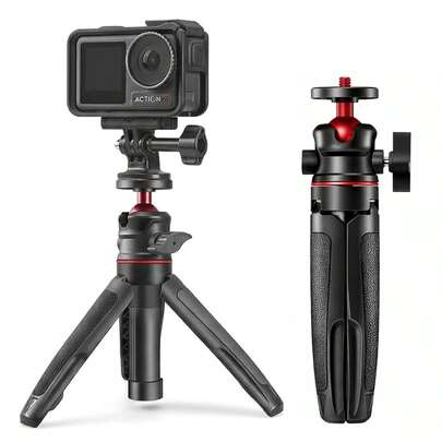 Chân máy mini có thể kéo dài cho DJl Action 5 Pro/4/3, giá đỡ để bàn nhẹ với bộ chuyển đổi gắn camera hành trình, chân máy di động bằng nhựa ABS và hợp kim nhôm, màu Twilight.