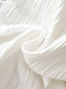 Starfish & Shell Decor Ruched Camisole Top, Satin Fabric With Tassel Trim, Vacation Beach Sweet & Sexy Layering White Summer - White - View 7